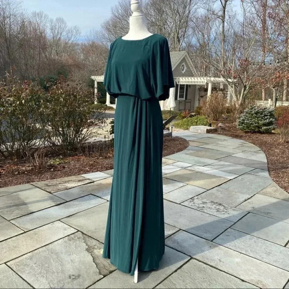 NWT BHLDN Anthropologie Lena Jersey Flutter Sleeve Maxi Dress MOB - Picture 7 of 12